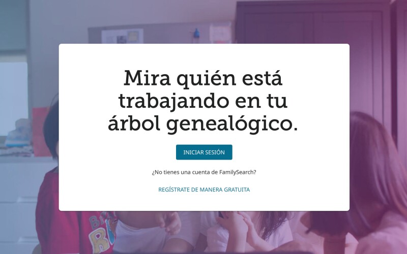 Un ejemplo de la experiencia Colaboradores principales de FamilySearch.