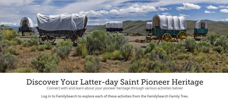 The landing page for FamilySearch's pioneer day activities list.