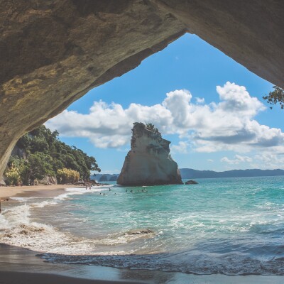 Fotografía de Cathedral Cove, Nueva Zelanda