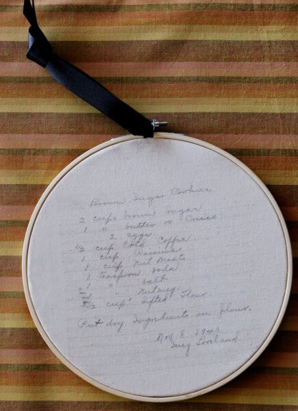 Lightweight Fabric & Hoop Recipe Wall Hanging