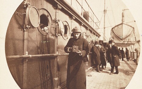 George Eastman with Kodak #2 Camera on the S.S. Gallia in 1890.