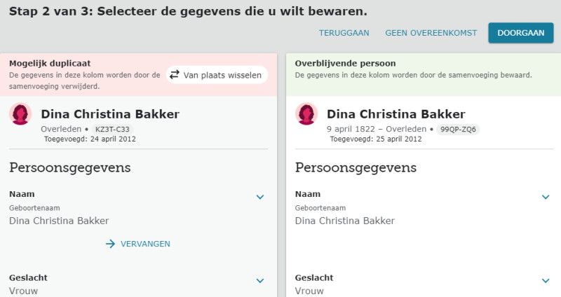samenvoegen stap 2 familysearch