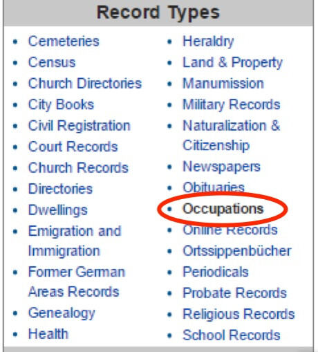A screenshot of the Wiki, which shows occupations