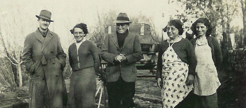 A photo from FamilySearch Memories of 5 adults—2 men and 3 women—taken in Neuquen,  Argentina.