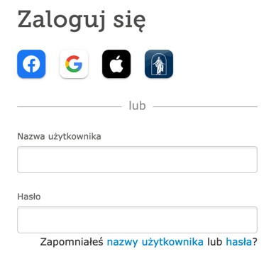 Zrzut ekranu opcji logowania na stronie FamilySearch.org.