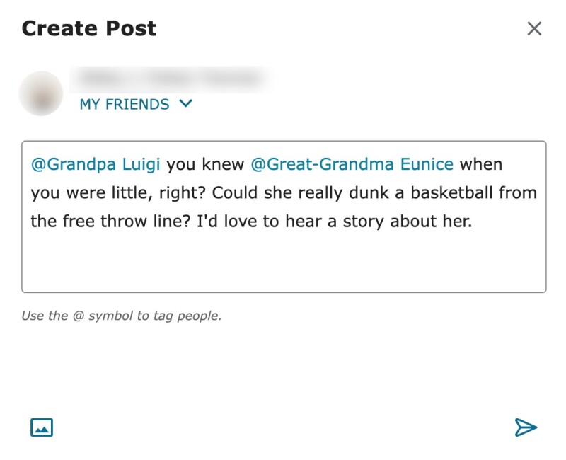 Screenshot of tagging feature
