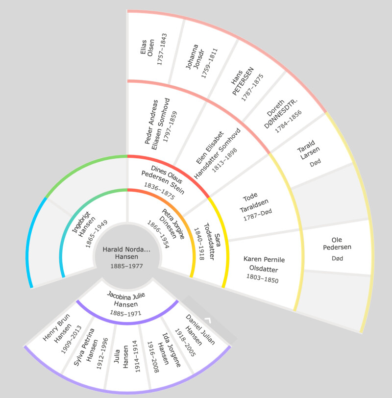 viftediagramvisning på FamilySearch.org.