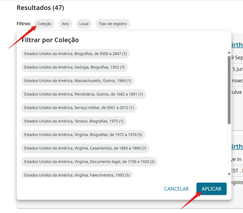 Filtre os resultados da Pesquisa de Texto Completo por coleção, ano, local ou tipo de registro.