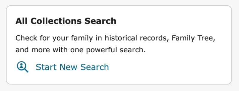 Screenshot of the All Collections Search
