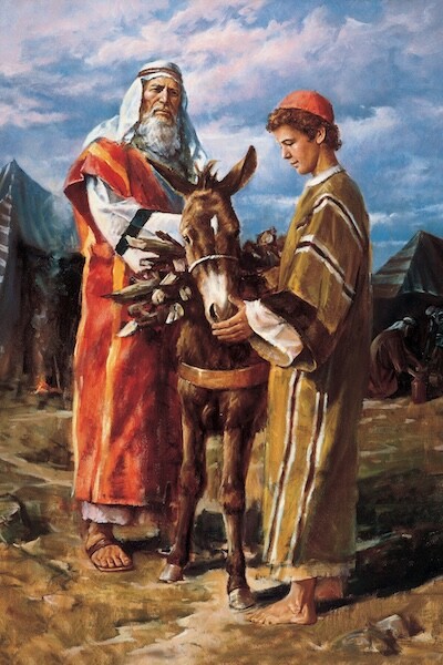 A painting depicting Abraham and Isaac, two prophets in the Old Testament that were part of the genealogy of Jesus