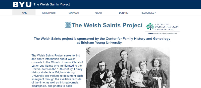 The Welsh Saints Project home page.