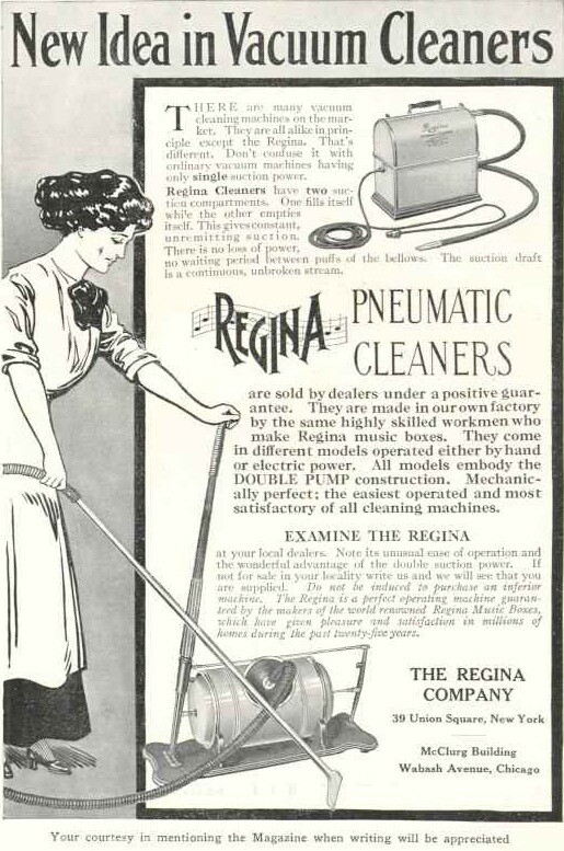 Early ad of a vacuum cleaner