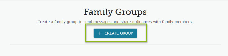 Screenshot of the create group button on the web.
