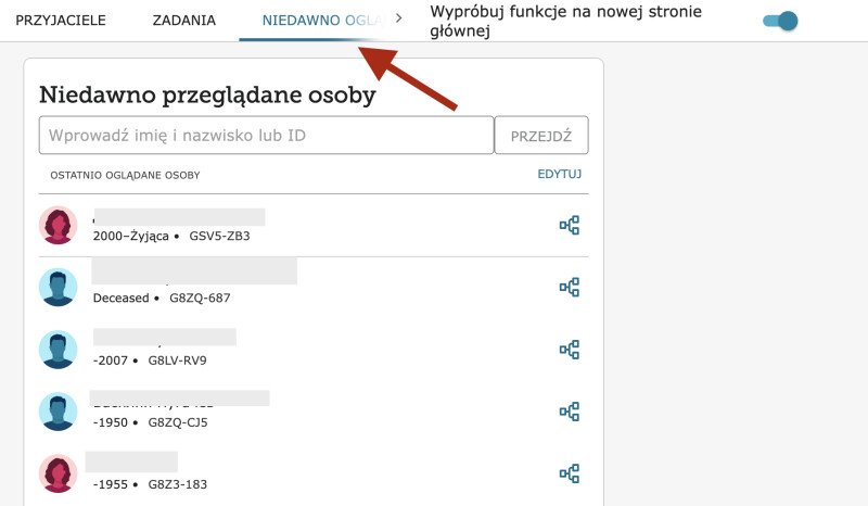 Zrzut ekranu przedstawiający Niedawno oglądane