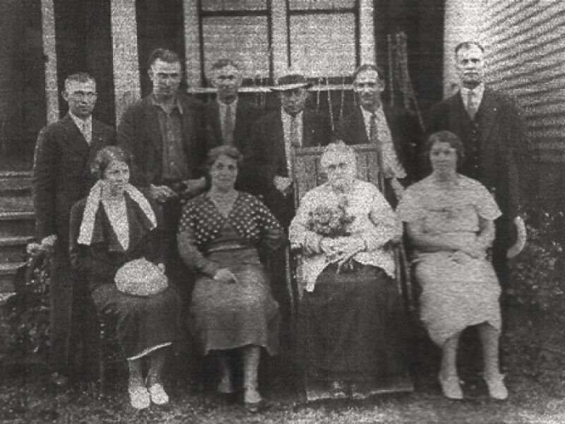 A family photo of the McLarty family in Canada in the 1930s.