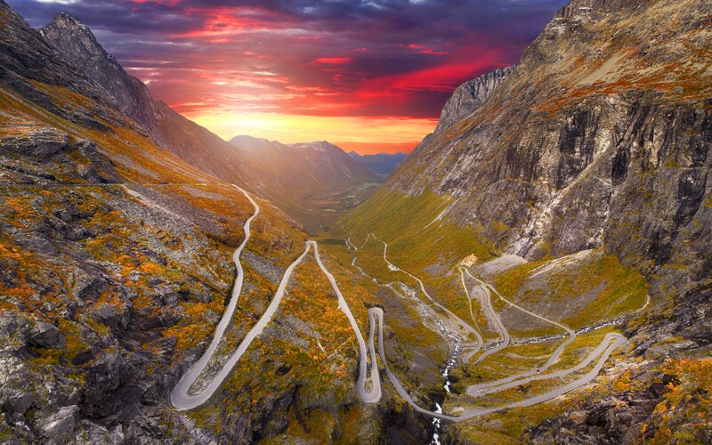 Trollstigen, Norge Inspirationskälla till miljön i Frost