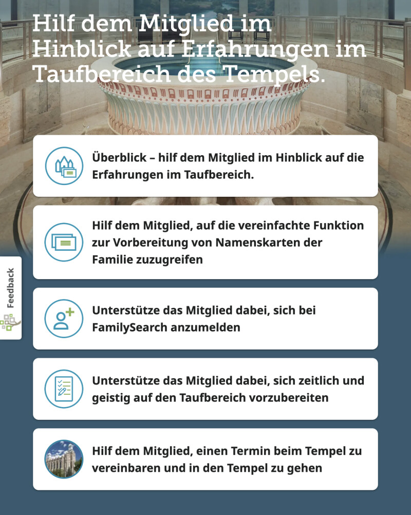 Screenshot der Funktion, mit der ein Mitglied erstmals einen Namen der Familie für Taufen für Verstorbene ausdrucken kann